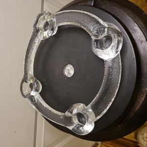 Pukeberg Sweden Crystal Glass Candle Holder 9"